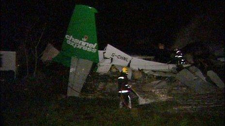 Channel Express plane crash in a field in the Forest, Guernsey, in January 1999