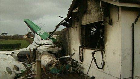 Channel Express plane crash in a field in the Forest, Guernsey, in January 1999