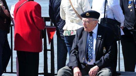 Veterans of the Battle of the Atlantic at Pier Head.