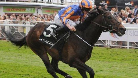 Magician winning the Dee Stakes at Chester