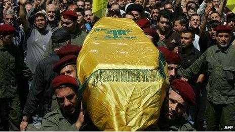 Hezbollah funeral in Beirut (21 May)