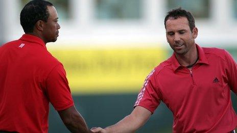 Sergio Garcia and Tiger Woods