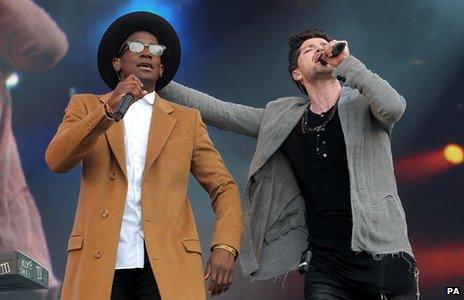 Labrinth and Danny O'Donoghue from The Script