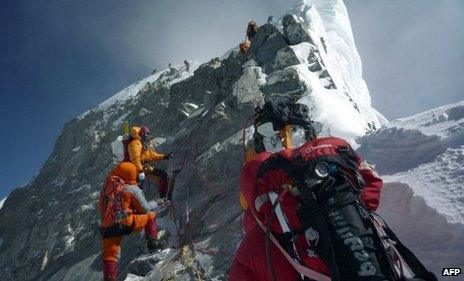 Mountaineers on Hillary Step