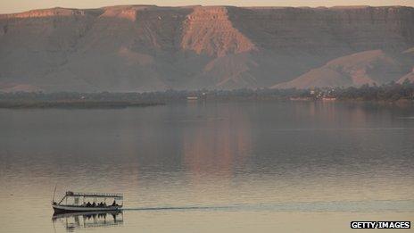 A boat on the Nile in the south of Egypt