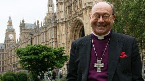 Right Reverend Christopher Hill outside the House of Lords