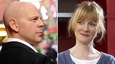 Action movie star Bruce Willis and Claire Skinner, as mum Sue Brockman from Outnumbered