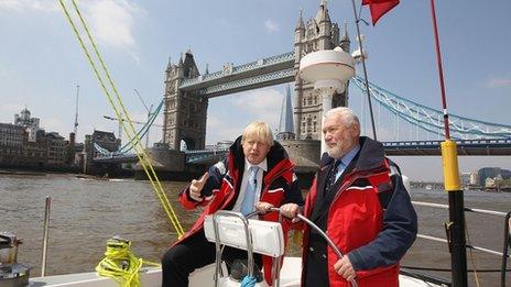 London Mayor Boris Johnson and Sir Robin Knox-Johnston