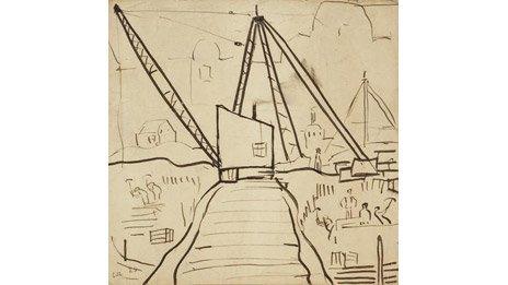 Study of a Crane by LS Lowry