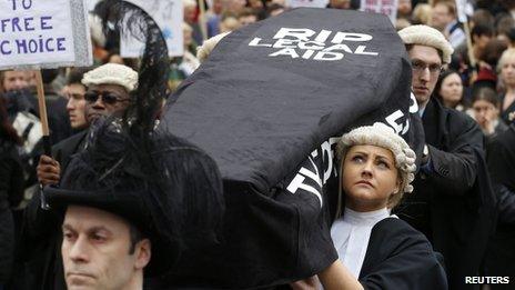 Lawyers held a protest against legal aid changes last week