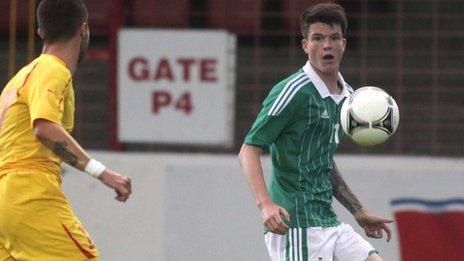 Liam McAlinden playing for Northern Ireland in the 2012 Milk Cup