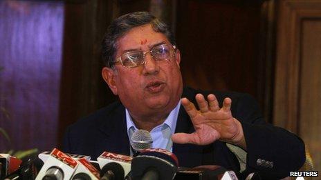 Indian cricket board chief N Srinivasan