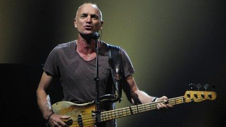 Sting performing in British Columbia on 30 May