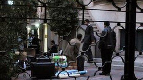 Egyptian police raid an NGO office in Cairo. File photo