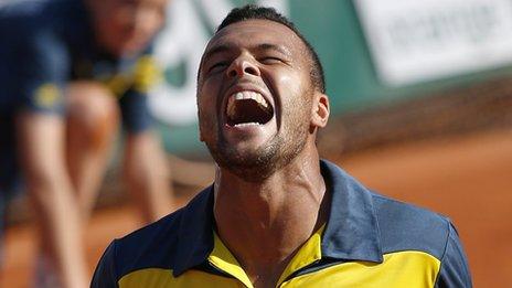 Jo-Wilfried Tsonga celebrates