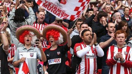 Brentford fans at Wembley