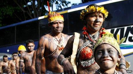 Mundurukus in Brasilia on 4 June 2013