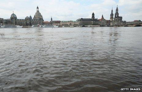 A view of Dresden from the river, 6 June