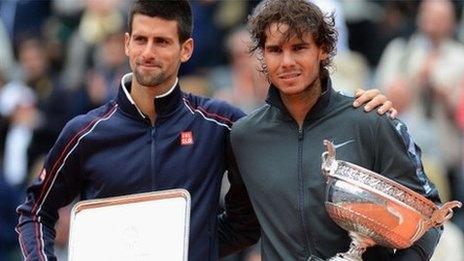 Novak Djokovic and Rafael Nadal