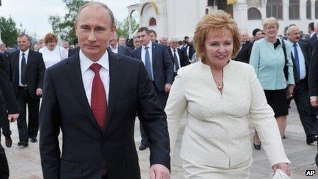 Russian President Vladimir Putin and his wife Lyudmila