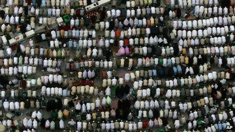 Pilgrims pray outside the Great Mosque in Mecca, Islam's holiest shrine, two days before Muslim's annual pilgrimage, known as the Hajj,