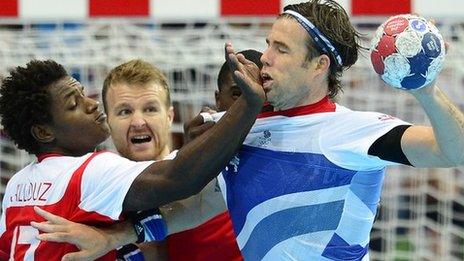 Great Britain handball player Steve Larsson