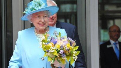 The Queen leaves Broadcasting House