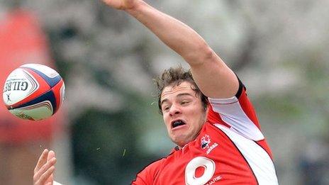 New Ospreys signing Tyler Ardron in action for Canada