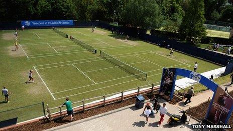 Outside courts at Edgbaston tennis club