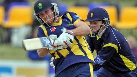 Christopher Cooke hits out for Glamorgan against the Unicorns