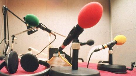 Microphones in radio studio