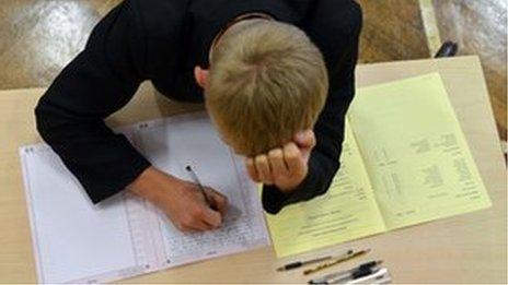 Pupil sitting an exam