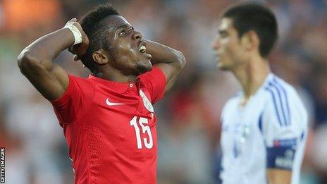 England's Wilfried Zaha reacts during the Israel match