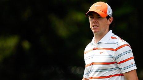 Rory McIlroy practising at the Merion course on the eve of the 2013 US Open