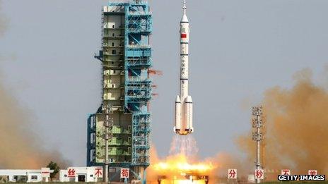 China's latest space mission blasted off from the Jiuquan base in Inner Mongolia