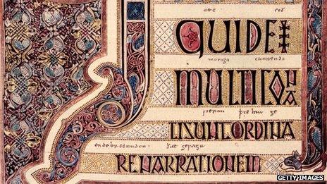 Page of Lindisfarne Gospels