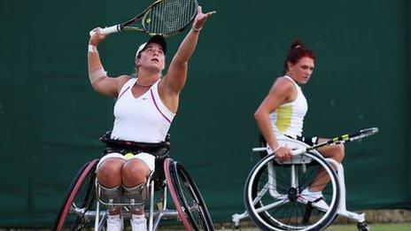 Lucy Shuker and Jordanne Whiley played together at Wimbledon last year