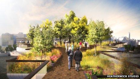 Visualisation of the view from the walkway