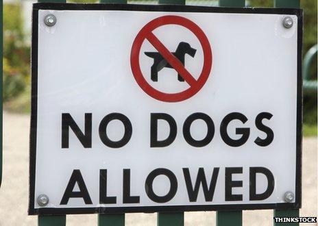 A "No dogs allowed" sign