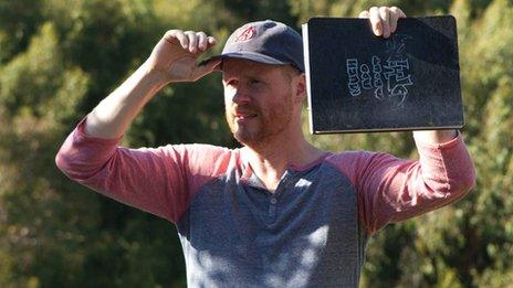 Joss Whedon on set