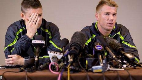 Michael Clarke and David Warner