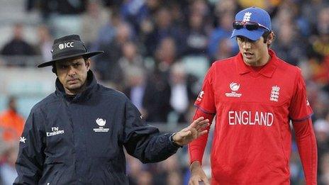 Aleem Dar and Alastair Cook