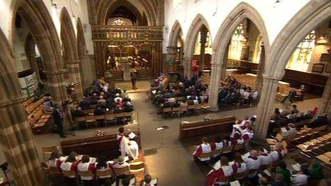 The service at Leicester Cathedral