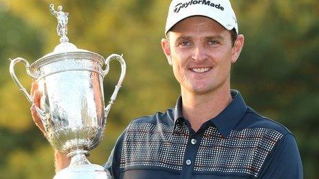 Justin Rose with the US Open trophy