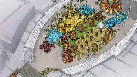 Artist's impression of what the beach in Cardiff Bay will look like