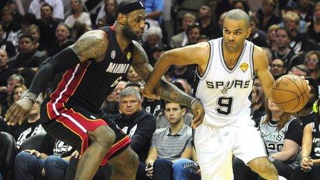 LeBron James (left) and Tony Parker