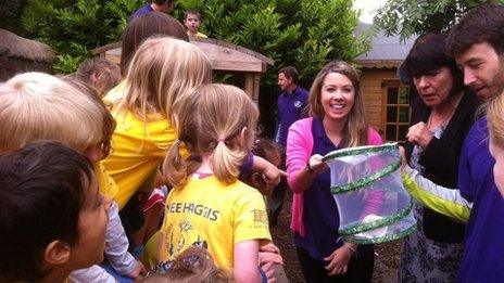 Mary Fee MSP meets children at the Highland Fling Nursery and Out of School Club in Edinburgh