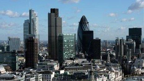 London financial district skyline