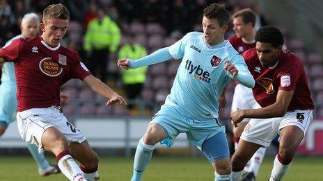 Jamie Cureton playing for Exeter against Northampton