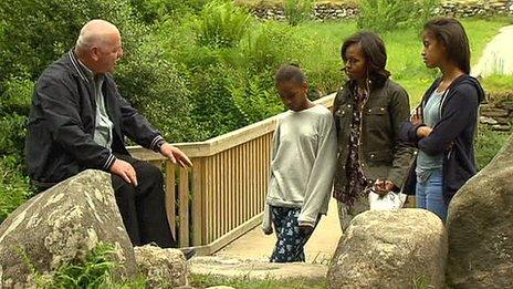 First Lady Michelle Obama visited Glendalough, County Wicklow, with her two daughters